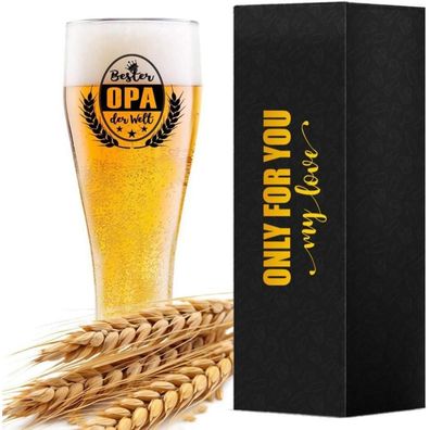 Opa Weizenbierglas 0,5l mit Spruch Geschenk Bierglas Männer Vatertag Weihnachten