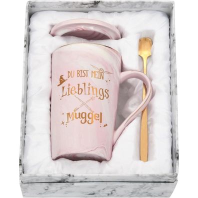 Geschenk Tasse Lustig Spruch Lieblings Muggel Weihnachten 400ml Rosa