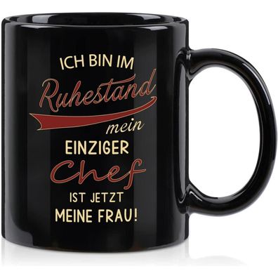 Ruhestand Geschenk Tasse Rentner Renteneintritt Männer Schwarz