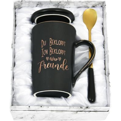 Joymaking Marmor Kaffeetasse 400ml Geschenkbox mit Löffel und Untersetzer