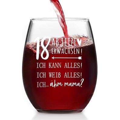 Joymaking Weinglas 18. Geburtstag Mädchen Junge Geschenk, Coole Geschenkideen