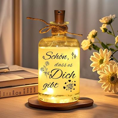 LED Flaschenlicht Geschenk Frauen Mama Freundin Spruch Dekolicht