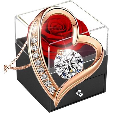 Ewige Rose Geschenkbox Rote Infinity Rosen 925 Silber Damen