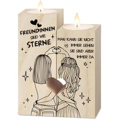 Freundschafts-Kerzenhalter Holz Herzform Kerzenständer Geschenke Frauen