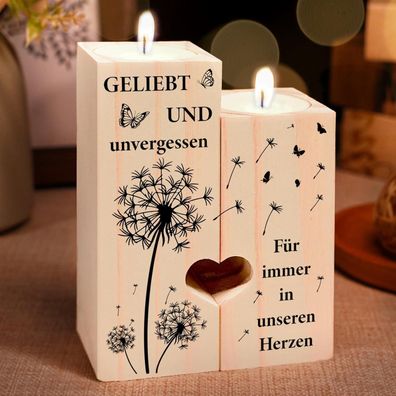 Trauergeschenk Kerzenständer Grabkerzen Grab Deko Geliebt Unvergessen