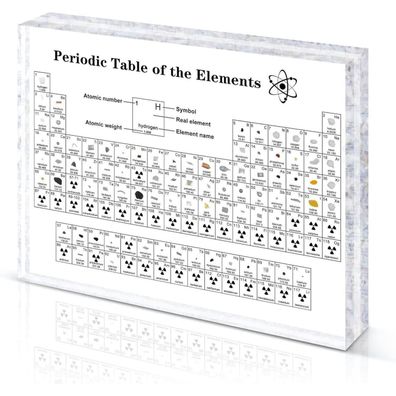 Giftota Periodensystem Mit Echten Elementen Acryl 83 Elemente Chemie Display