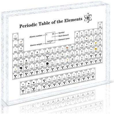 Giftota Upgrade Periodensystem Echte Elemente Acryl 83 Elemente Chemie Lehrer
