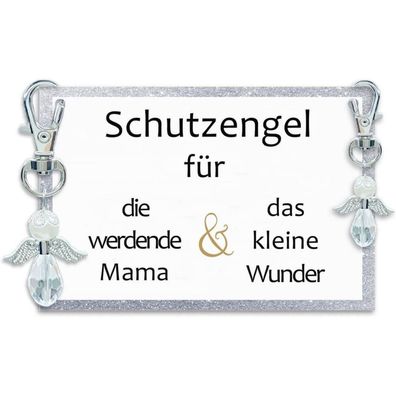 Schutzengel Schlüsselanhänger Geschenk werdende Mama Glücksbringer Baby