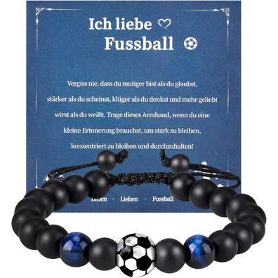 Yamitora Fußball Armband für Jungs Geschenke Naturstein 5-10 Jahre
