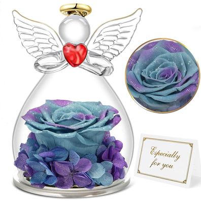 Ewige Rose Engel Geschenk für Mama Oma - Forever Rose im Glas für Frauen