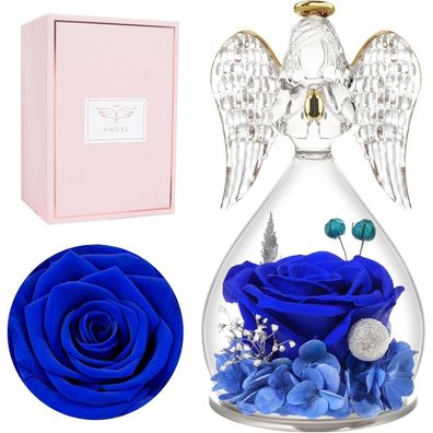 Ewige Rose Engel Figur Geschenkbox Blau für Mama Freundin Frauen