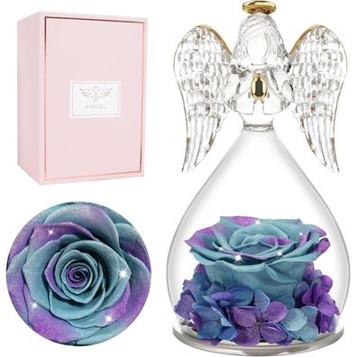Ewige Rose Engel Figur in Glaskuppel Geschenk für Mama Oma - Miofula