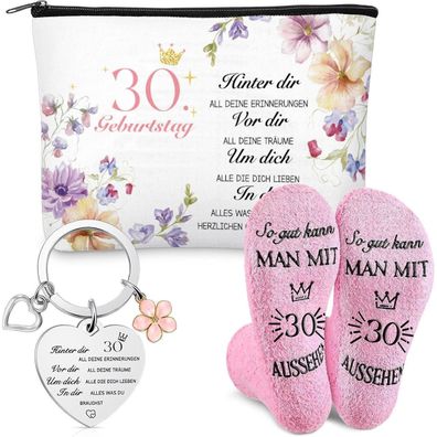 Weewooday Geburtstagsgeschenk 30 Jahre Frauen Kosmetiktasche Socken
