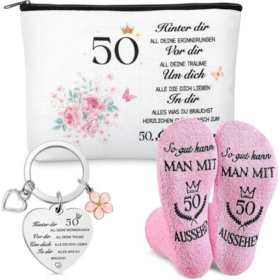 Geburtstagsgeschenk Weewooday für Frauen 50 Jahre Kosmetiktasche Socken