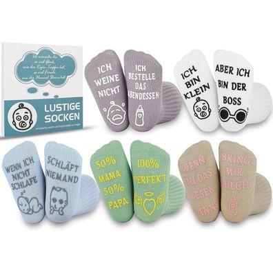 5 Paar Jeasona Baumwolle Baby Anti-Rutsch-Socken 0-12 Monate Mädchen Jungen