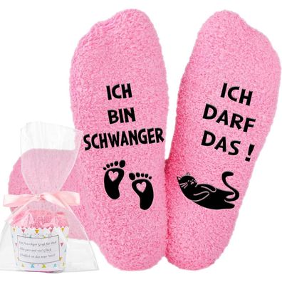 Jeasona Schwangerschaft Geschenk Socken für Werdende Mütter Schwangere Frauen