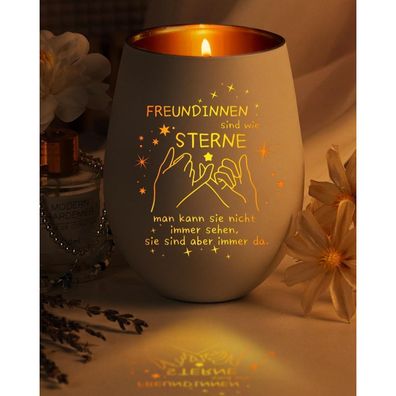 Windlicht mit Gravur Geschenk Beste Freundin Weihnachten Glas Spruch
