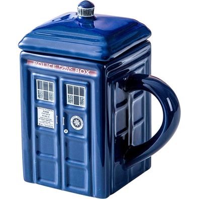 Doctor Who Tasse Tardis Keramikbecher mit Deckel 450ml D1