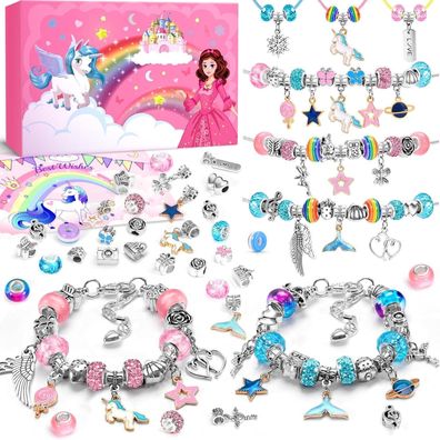 INOMO Einhorn Armband Bastelset Mädchen DIY Schmuck Kinder Geschenk Weihnachten