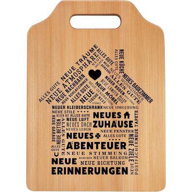 Giftasy Bambus Schneidebrett Einzugsgeschenk Haus Wohnung Neuheit