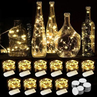 WEARXI LED Lichterkette Batteriebetrieben Warmweiß 10er Set 2M 20 Mini LED Innen