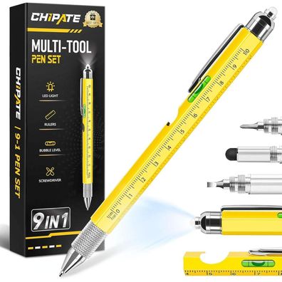 Chipate 9-in-1 Multifunktions Kugelschreiber Gelb für Männer
