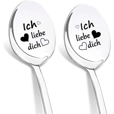 2er Ich Liebe Dich Löffel mit Gravur für Geschenke Weihnachten Valentinstag