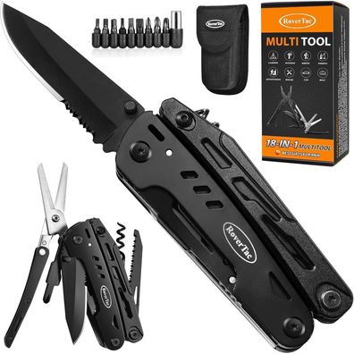 RoverTac Multitool Taschenmesser Werkzeug Camping Zubehör 18 in 1 Klappmesser