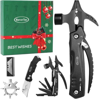 RoverTac Werkzeugset 12-in-1 Multitool Hammer Geschenk Herren Vatertag