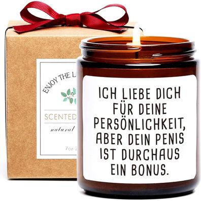 Lustiges Geschenk für Freund Ehemann Ich Liebe Dich Duftkerze Unhöfliches