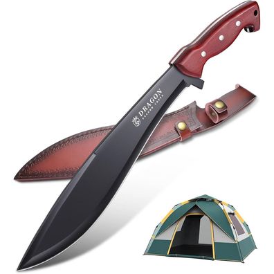Dragon Creek Großes Outdoor Messer Full Tang Jagdmesser D2 Stahl Bushcraft