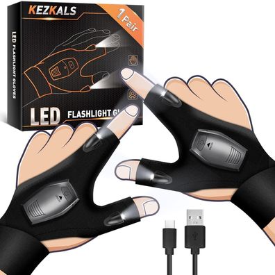 LED Angeln Handschuhe Männer Geschenke Adventskalender Füllung Schwarz