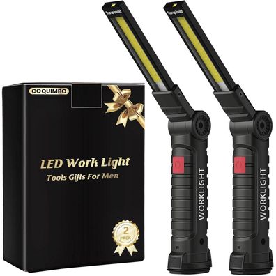 LED Arbeitsleuchte Werkstattlampe mit Magnet & Haken, USB wiederaufladbar (2
