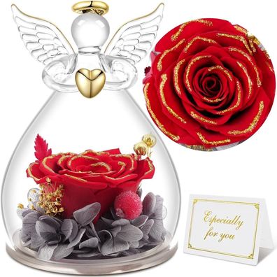 Ewige Rose Engel Glaskuppel Geburtstagsgeschenk Frau Mutter Weihnachten