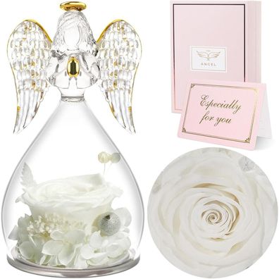 Sunia Ewige Rose Engel Figur Glasdome Geschenk Muttertag Oma