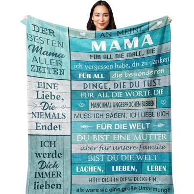Yesbird Mama Geschenk Decke 150x130CM, Muttertagsgeschenk