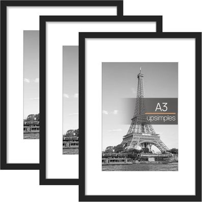 Bilderrahmen A3 Schwarz 3er Pack 29,7x42cm Picture Frame upsimples