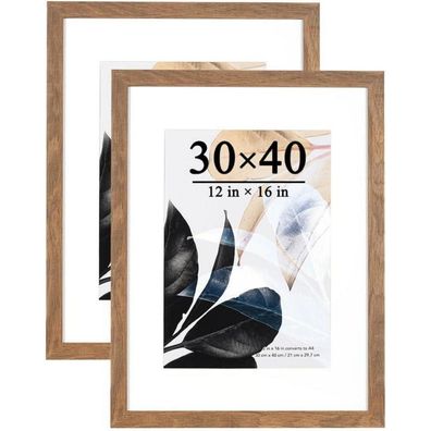 Bilderrahmen 30x40 Echtholz Plexiglas Posterrahmen Fotorahmen 2er Set