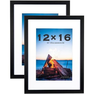 Scholar Tree Bilderrahmen 30x40 Schwarz 2er Set MDF Acrylglas Optimal zum