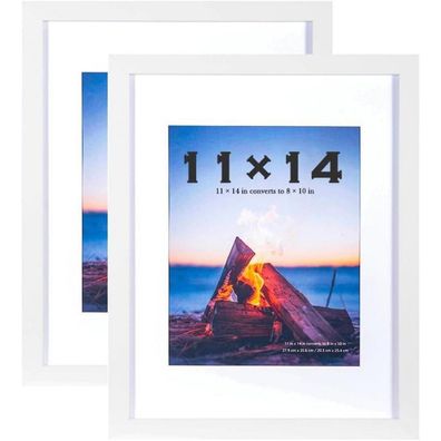 Scholar Tree Holz-Bilderrahmen 35,6x27,9 cm 2er Set weiß 14x11-2P