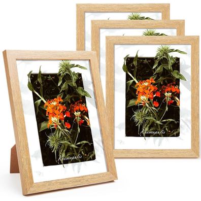 Kromapolis Bilderrahmen 15x20 cm 4er Set Eichenoptik Acrylglas Drehverschluss