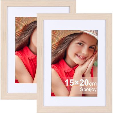 Modernes Holzrahmen-Fotorahmen-Set 15x20cm Passepartouts 2er-Set