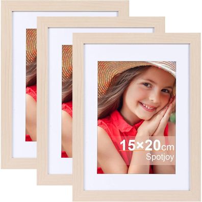 Spotjoy 15x20cm Holzrahmen Fotorahmen 3er-Set Posterrahmen MDF Rahmen
