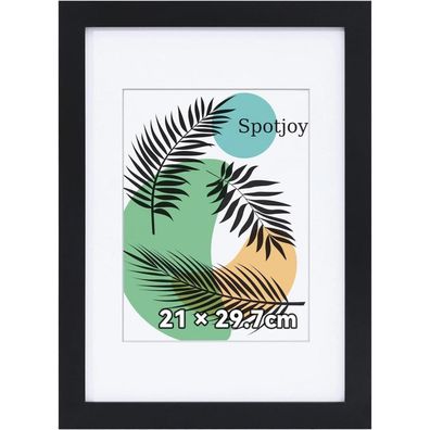 Spotjoy Bilderrahmen DIN A4 21x29.7 cm Fotorahmen Posterrahmen mit Passepartout