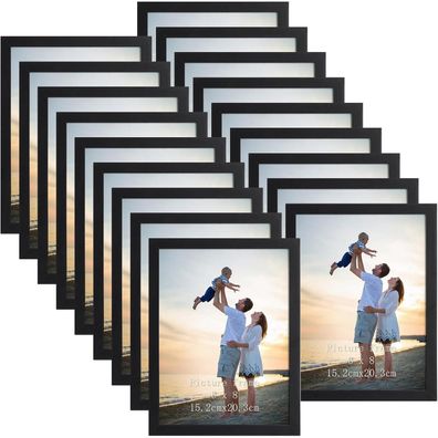 Bilderrahmen 15x20 cm 18er-Set Wand Tisch Büro Wohnung Schwarz