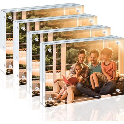 Egofine Acrylic Picture Frames 4 Pack 10x15 cm Magnetic Double Sided Frame