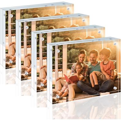Egofine Acrylic 13x18 cm Picture Frames 4 Pack Magnetic Floating Frames