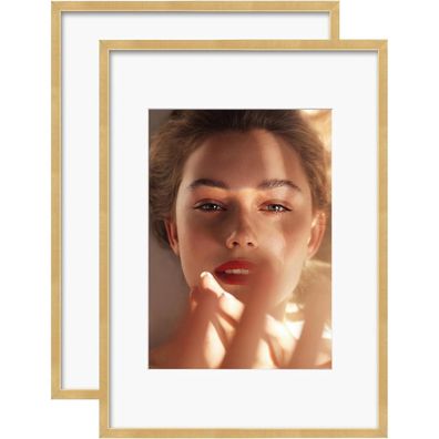 Aluminum A3 Picture Frame Display with Mats for A4/A3, Plexiglass, Tabletop/Wall