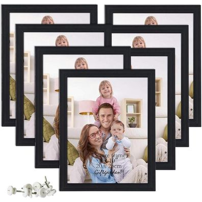 Bilderrahmen Set 20x25 cm Schwarz Fotorahmen Collage 7er Pack
