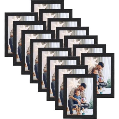 15-teiliges Horlimer Bilderrahmen Set 13x18 cm Schwarz Holzmaserung